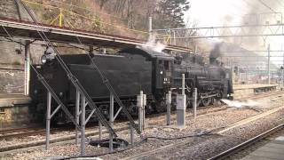 C6120_旧型客車を引いて試運転(水上駅)