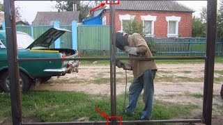 Как Я сделал ворота из профильной трубы, забор своими руками ч.2