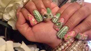 Uñas Acrilicas: Diseño Vintage -Estilo Sinaloa