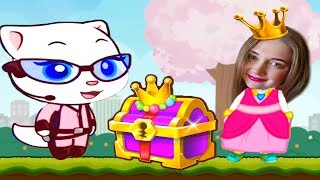 ГОВОРЯЩИЙ ТОМ БЕГ ЗА СЛАДОСТЯМИ #34 ДРУЗЬЯ Анджела Мультфильм! Мультик игра   Talking Tom Candy Run