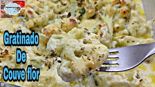 COUVE FLOR GRATINADA SIMPLES E GOSTOSA.#receitasnicia