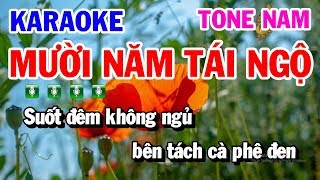 Karaoke Mười Năm Tái Ngộ | Nhạc Sống Tone Nam Dm | Karaoke Thanh Hải