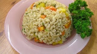 Перловка с овощами и зеленью - видео рецепт