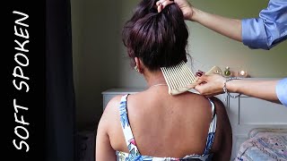 Hair play| neck & shoulder massage - soft spoken [ASMR]