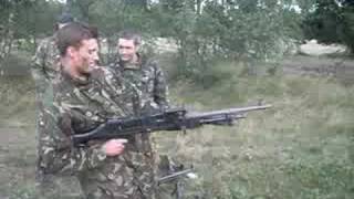 Firing a GPMG from the hip