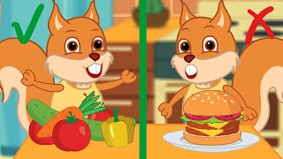 Famille d'Écureuil - Légumes vs Burger Juteux Vidéos Animé 2020 en Français 13+