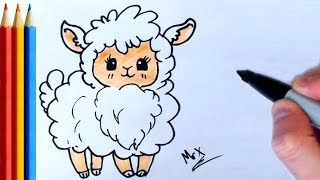 How to Draw Cute Sheep - Step by Step Tutorial For Kids