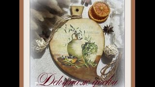 МК (фото) Декупаж разделочной доски "Olive"