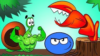 Синий ШАРИК против ОГРОМНОЙ Клешни и УЛИТОК Силачей Мультик Игра как Марио для ДЕТЕЙ