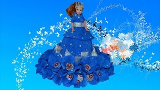 Кукла из конфет и гофрированной бумаги. Doll of sweets and corrugated paper.