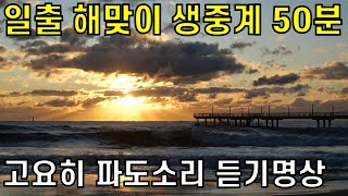 바람소리 파도소리 명상 - 새해 일출 해맞이, 은근 중독주의^^, 동해바다 일출 전후 50분, 수면명상, 자연명상, 송정해수욕장