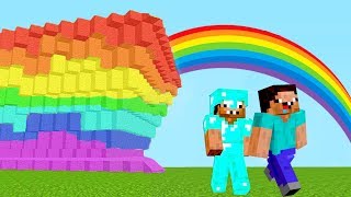 НУБ И ПРО ПРОТИВ РАДУЖНОГО ЦУНАМИ  В МАЙНКРАФТ ! КАК ВЫЖИТЬ В MINECRAFT ? ТРОЛЛИНГ ЗАЩИТА МУЛЬТИК