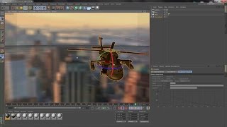Урок по программе  cinema 4 d как создавать сцену летящего вертолет на городом