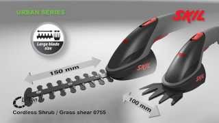 Tijeras a batería de litio Skil 0755 para arbustos/hierba: compactas y ligeras, ¡poda cómodamente!