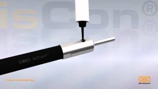 Изолированный молниеотвод OBO isCon - монтаж соединителя