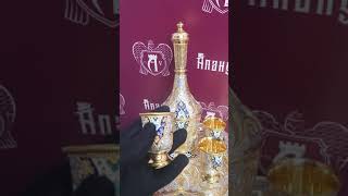 Сервиз водочный из серебра авторской ручной работы Кубачи
