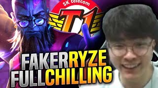 FAKER CHILLING with RYZE vs KHAN FIORA & HARU SYLAS! - SKT T1 Faker Plays Ryze vs Zed Mid!