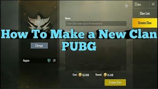 HOW TO MAKE A CLAN IN PUBG | HOW TO CREATE CLAN IN PUBG MOBILE