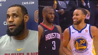 LeBron James Reacts To Chris Paul's Shimmy Dance On Stephen Curry!
