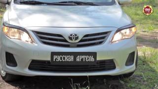 Накладки на передние фары (реснички) Toyota Corolla (седан) 2010-2013 (russ-artel.ru)