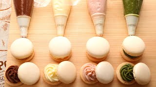 ＜バレンタイン＞冷蔵庫乾燥マカロン＆4種のチョコガナッシュクリーム 作り方 Macaron & Chocolate Ganache Recipe【パンダワンタン】
