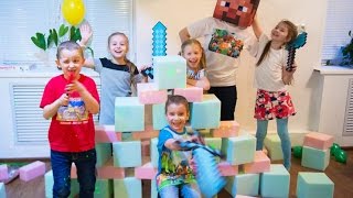 Майнкрафт День Рождения! Дане 5 лет!!! Часть 2. Праздник в стиле игры Minecraft. Детское видео