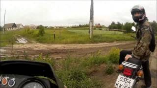По грязи на мотоцикле Минск (съемка sj4000)