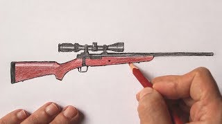 Как нарисовать Снайперскую винтовку поэтапно