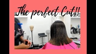 SILK PRESS ON TYPE 3C HAIR! blunt cut/ cyndoll