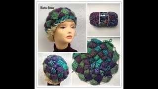 Шапка "Звездная пыль" в технике ENTRELAC.