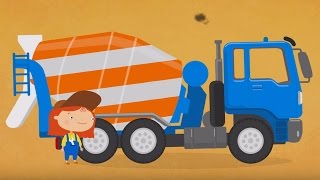 Мультфильм про машинки - Раскраска Доктор Машинкова - Бетономешалка