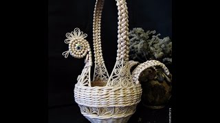 Пасхальная корзинка из газетных трубочек. Мастер-класс.
