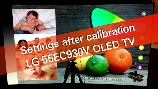LG 55EC930V EC930V OLED TV settings after calibration