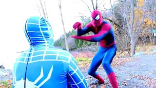 Superhero Battle! : Blue Spiderman vs Red Spiderman Battle in Real Life!