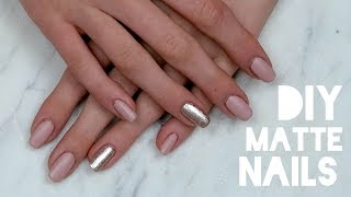 DIY Matte, Nude, Glitter Nail Tutorial at Home!