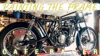 HOW TO EASILY PAINT A CAFE RACER FRAME | CB500 Cafe Racer Build Series | VHT Spray Paint RESULTS!