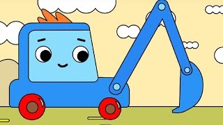 Мультфильм про машинки -  Грузовичок Пик - Раскраска -Червячок-  учим цвета