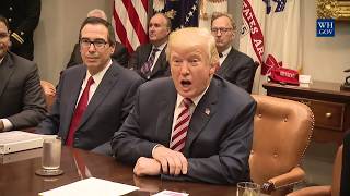 President Donald Trump gives SPECIAL Announcement at Tax Reform Industry Meeting
