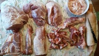 Разделка задней четверти свинины. Свинина