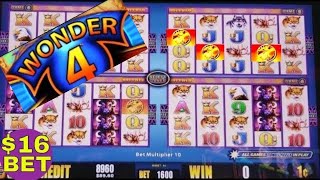 Buffalo Wonder 4 Slot Machine- $16 Max Bet Bonuses Won ? | Live Slot Play
