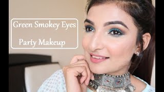 Green Smokey Eyes Party Makeup Tutorial by its me bharti