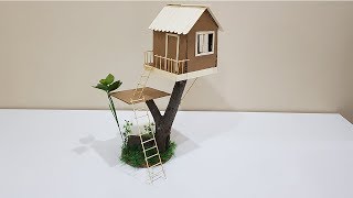 Vay ! Ağaç Üstünde Harika Bir Karton Ev Yapımı | Making a Small Cardboard House