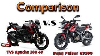 2018 TVS Apache 200 4v V.S. 2018 Bajaj Pulsar 200 NS | BS4 | Comparison | Autodelic