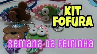 KIT TIARA E CHAVEIRO COM BISCUIT.