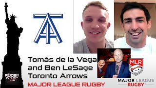 Major League Rugby Stars Tomás de la Vega & Ben LeSage of Toronto Arrows. Jamie Roberts Cameo