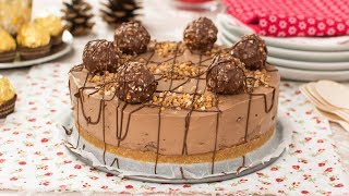 Tarta de Ferrero Rocher y Nutella sin Horno | Postre Fácil y Sorprendente para Navidad