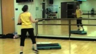 Fitness Woman Warmup Step Aerobics Warm Up Routine
