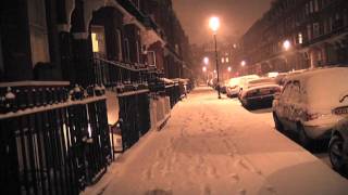 Snow in South Kensington, London