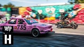 750cc Golf Cart vs Ute vs BMW 735i DRAG RACE SMASH-A-THON
