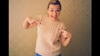 Вязаный ТОП (БЕЗРУКАВКА) с АРАНОМ спицами. Лето. Нежность.